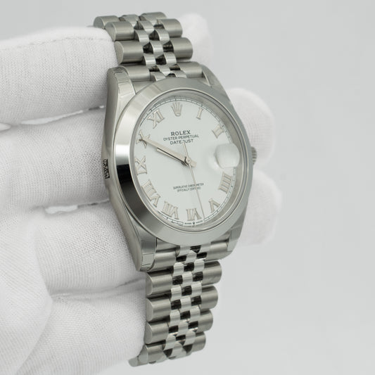 Rolex Datejust 126300 White Roman Dial Jubilee 41mm