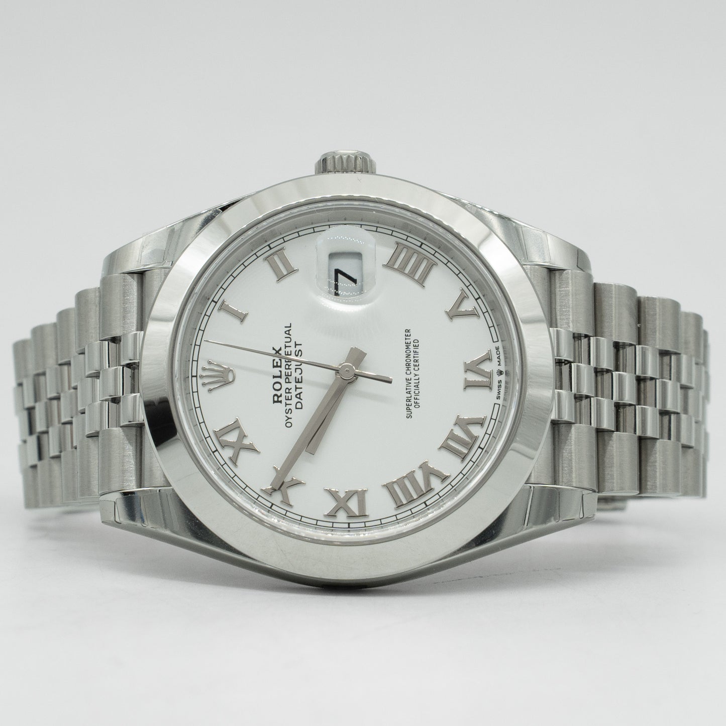 Rolex Datejust 126300 White Roman Dial Jubilee 41mm