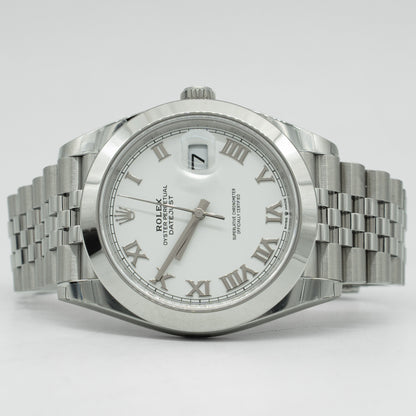 Rolex Datejust 126300 White Roman Dial Jubilee 41mm