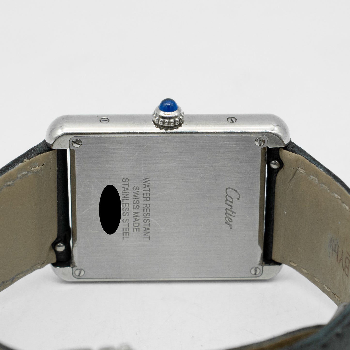 Cartier Tank Solo Steel Auto Rectangle Silver Dial Black Strap Watch WSTA0028