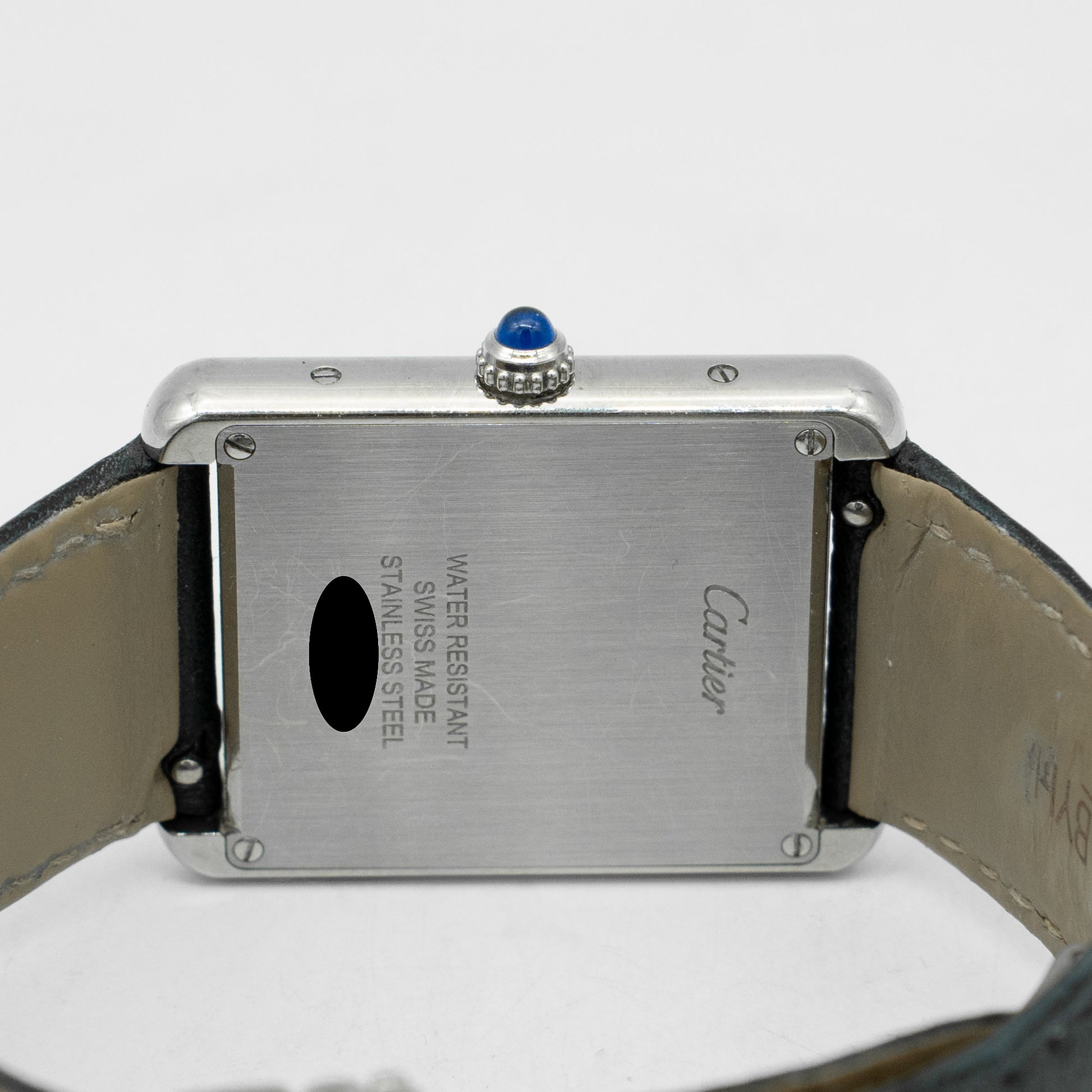 Cartier Tank Solo Steel Auto Rectangle Silver Dial Black Strap Watch WSTA0028