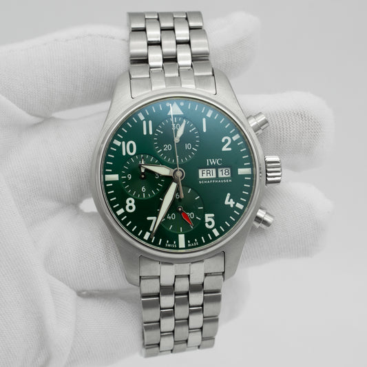 IWC Pilot Chronograph 41mm Stainless Steel Green Dial IW388104