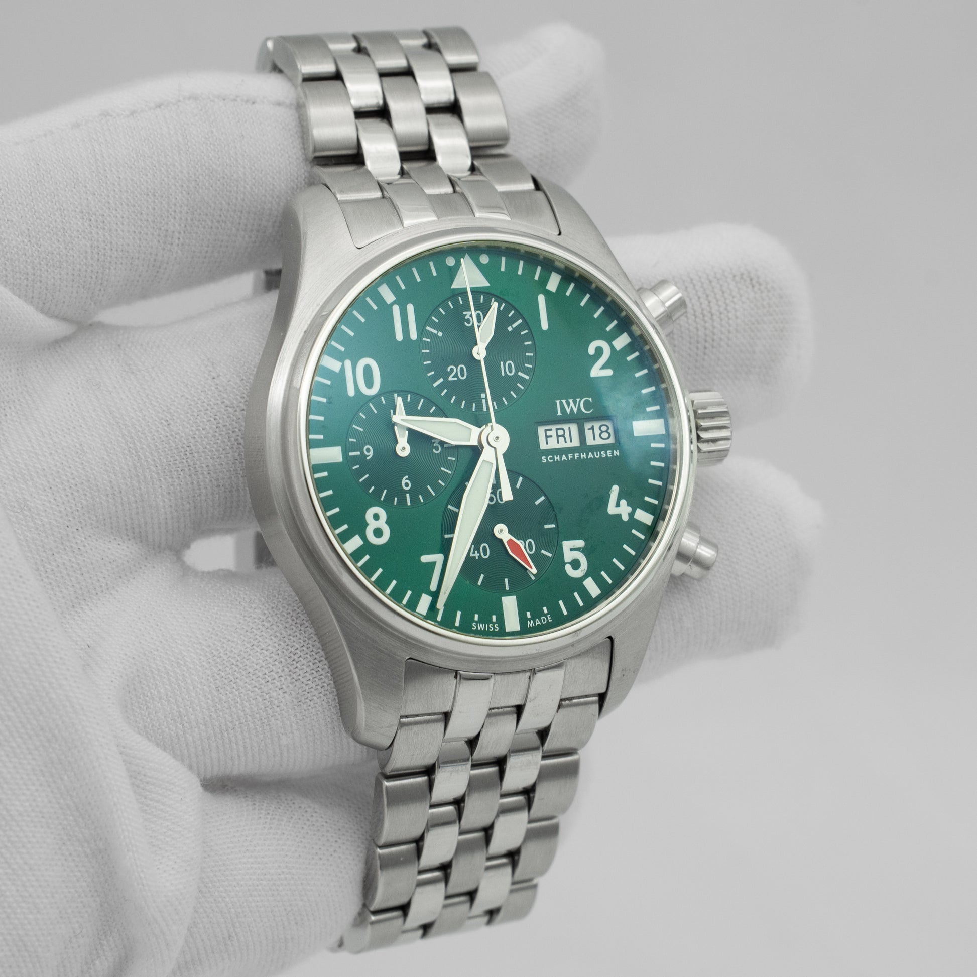 IWC Pilot Chronograph 41mm Stainless Steel Green Dial IW388104