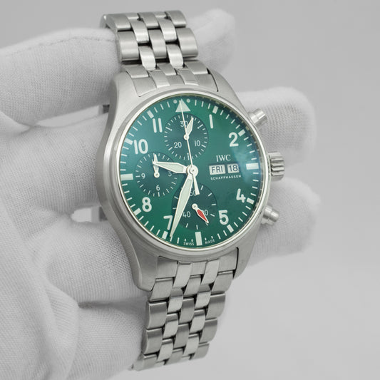 IWC Pilot Chronograph 41mm Stainless Steel Green Dial IW388104