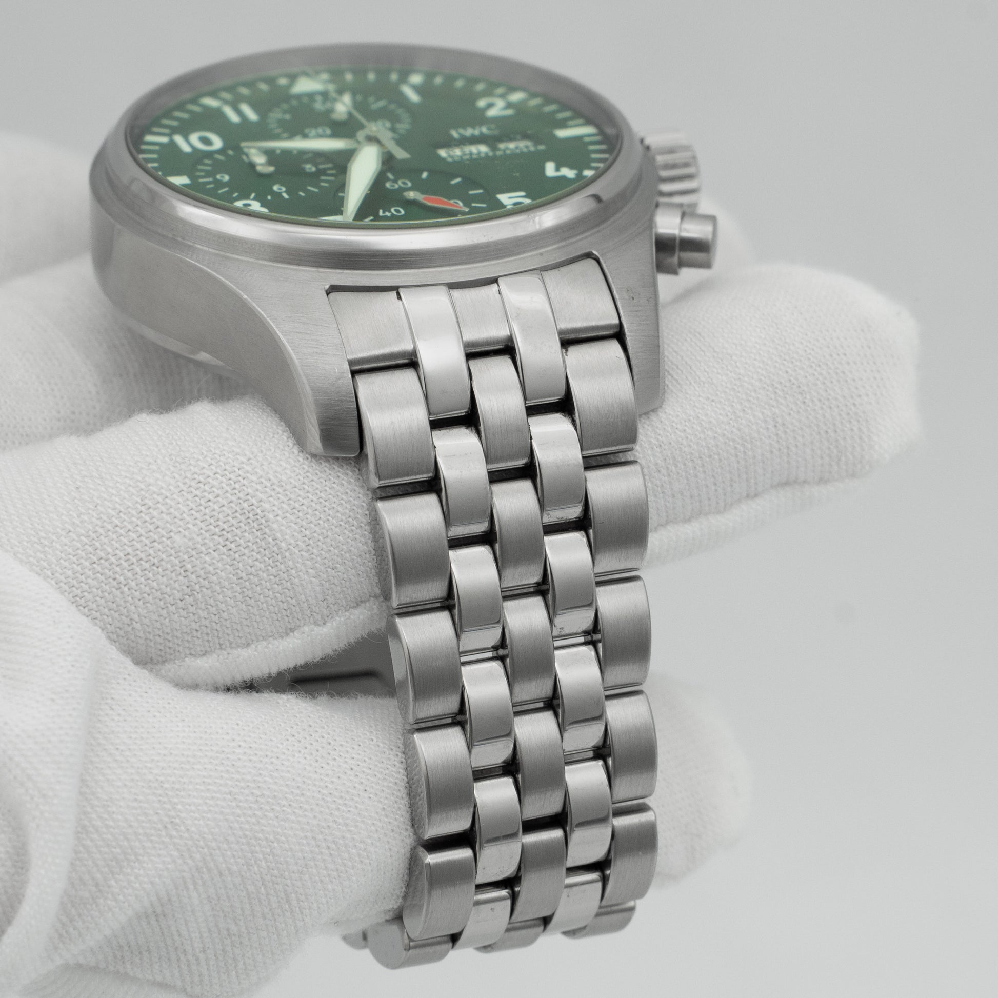 IWC Pilot Chronograph 41mm Stainless Steel Green Dial IW388104