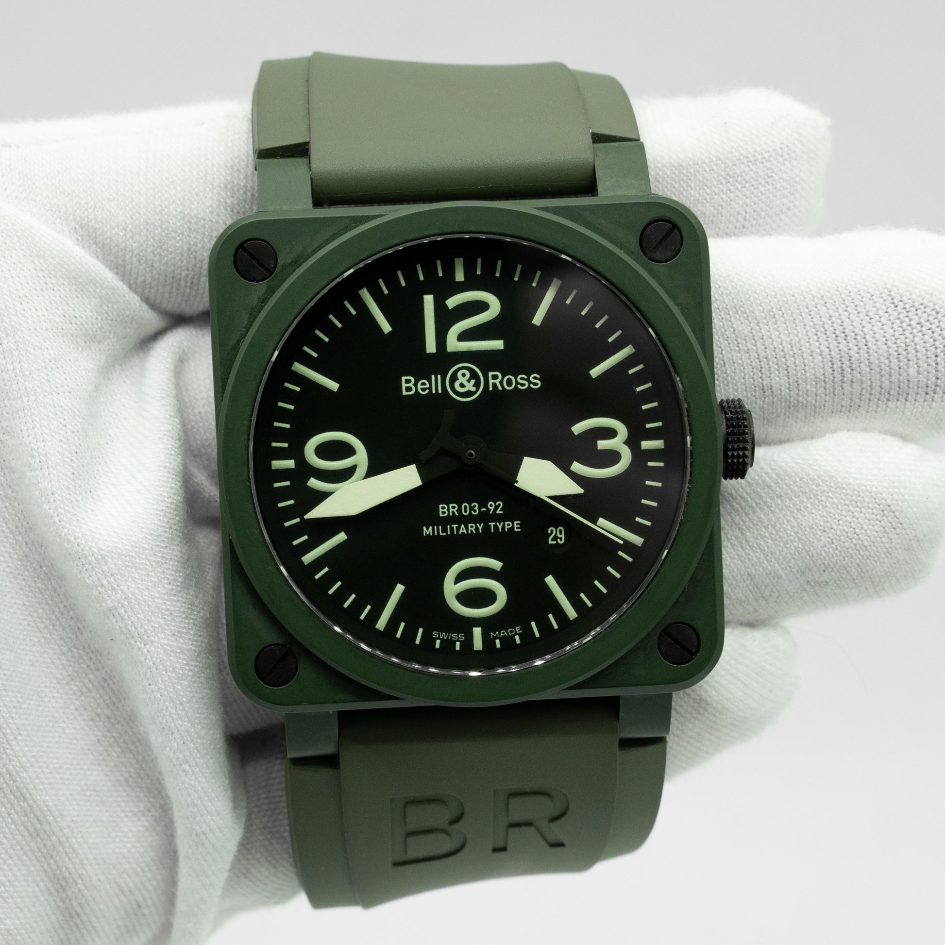Bell & Ross BR 3 MILITARY CERAMIC BR03-92-CK Green Dial