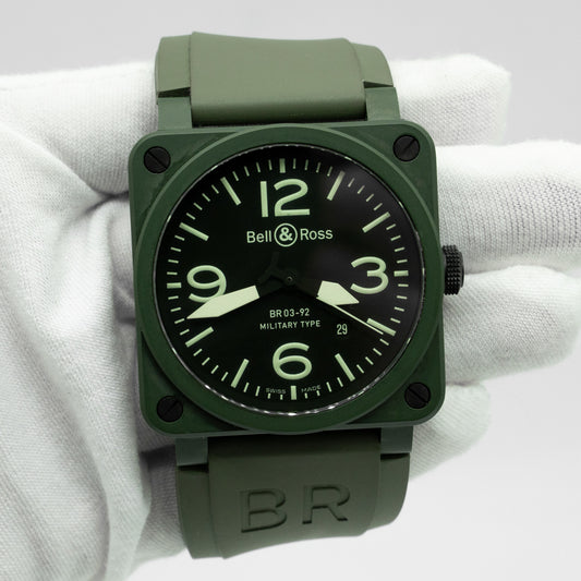 Bell & Ross BR 3 MILITARY CERAMIC BR03-92-CK Green Dial