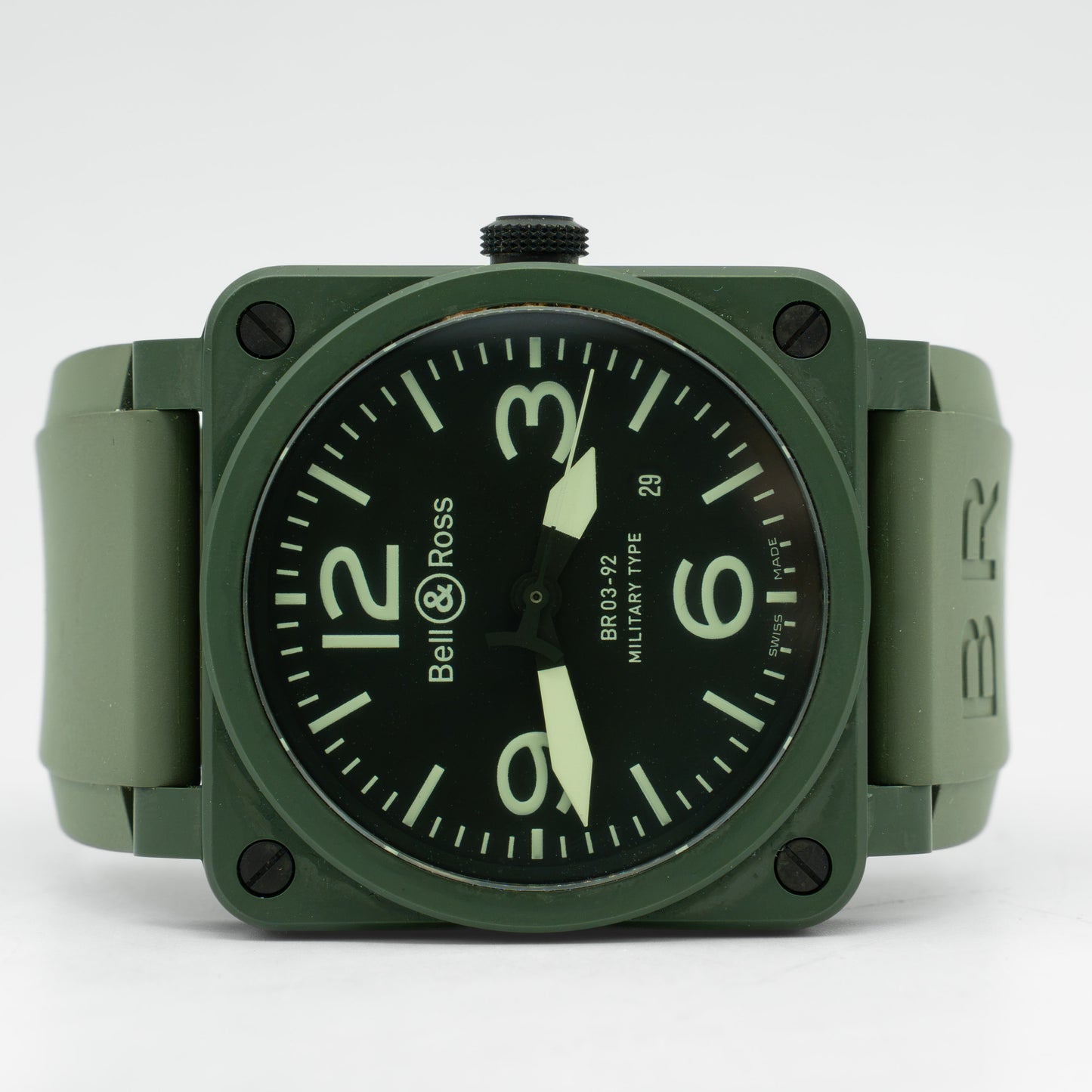 Bell & Ross BR 3 MILITARY CERAMIC BR03-92-CK Green Dial