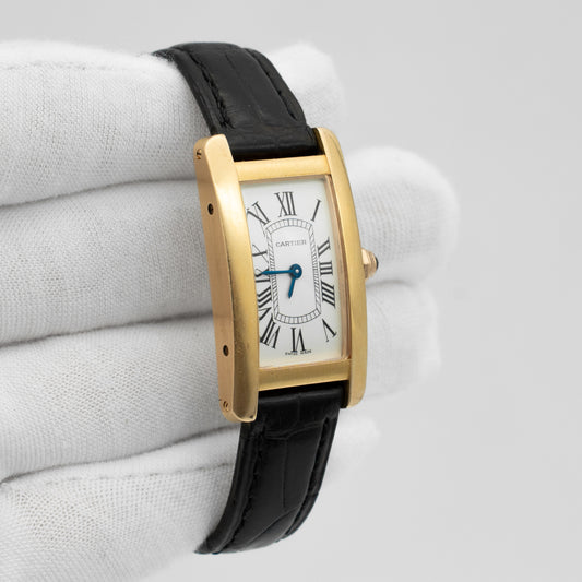 Cartier Tank American Watch W2607456 Rose Gold 19mm Silver Dial Quartz