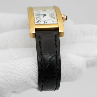 Cartier Tank American Watch W2607456 Rose Gold 19mm Silver Dial Quartz