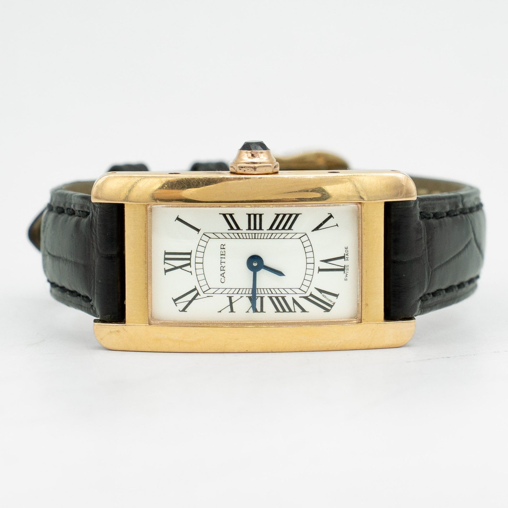Cartier Tank American Watch W2607456 Rose Gold 19mm Silver Dial Quartz