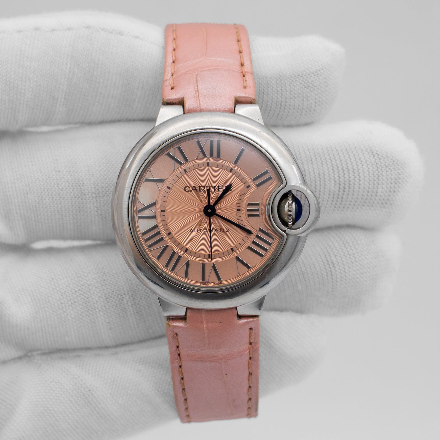 Cartier Ballon Bleu Pink Dial 33mm Automatic Steel WSBB0002
