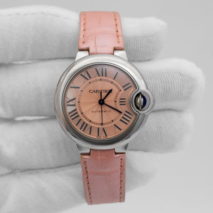 Cartier Ballon Bleu Pink Dial 33mm Automatic Steel WSBB0002