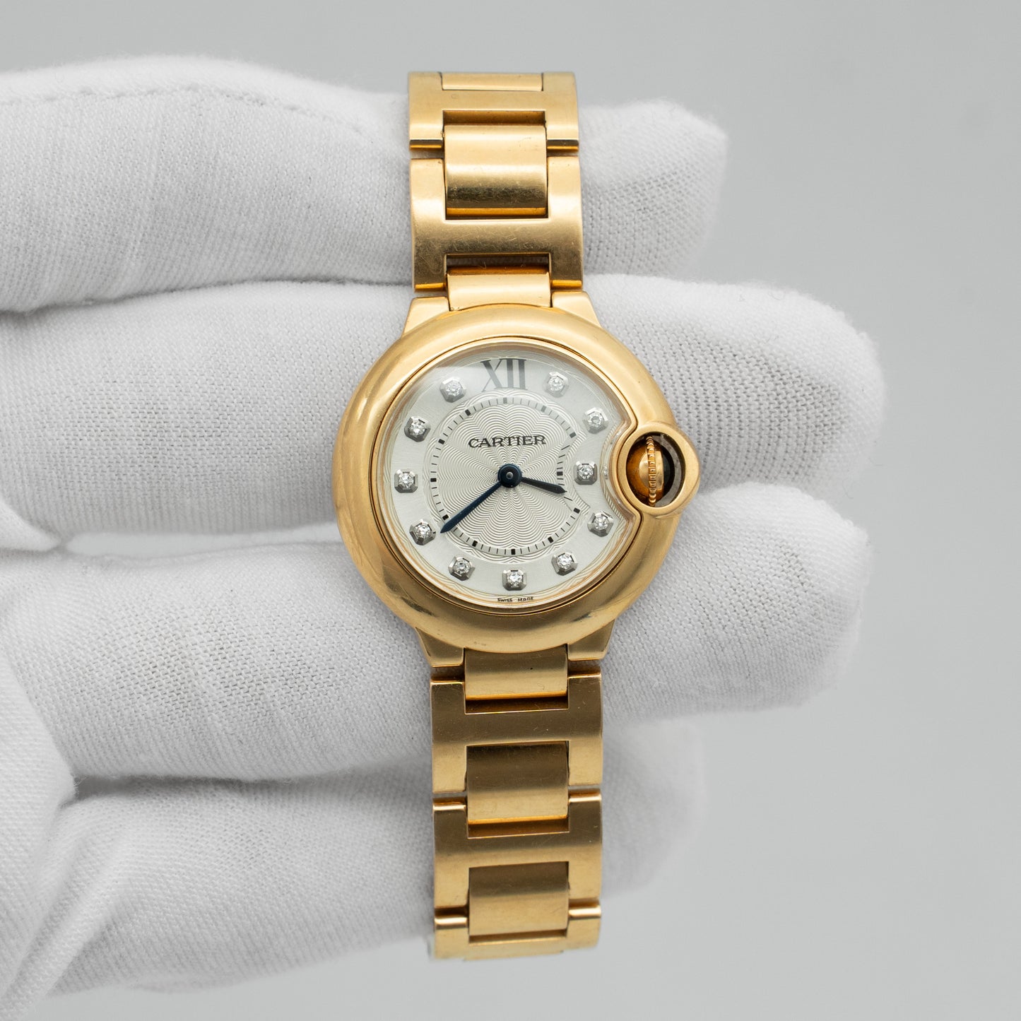 Cartier Ballon Bleu 28mm 18k Rose Gold Ladies Quartz Watch W69002Z2 3007