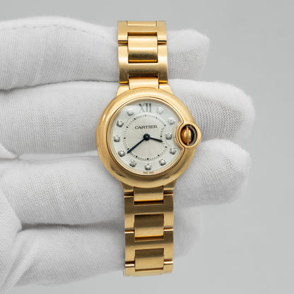 Cartier Ballon Bleu 28mm 18k Rose Gold Ladies Quartz Watch W69002Z2 3007