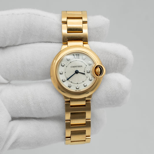 Cartier Ballon Bleu 28mm 18k Rose Gold Ladies Quartz Watch W69002Z2 3007