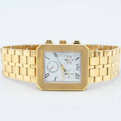 Piaget YG Protocol Chronograph 14254 Yellow Gold White Dial