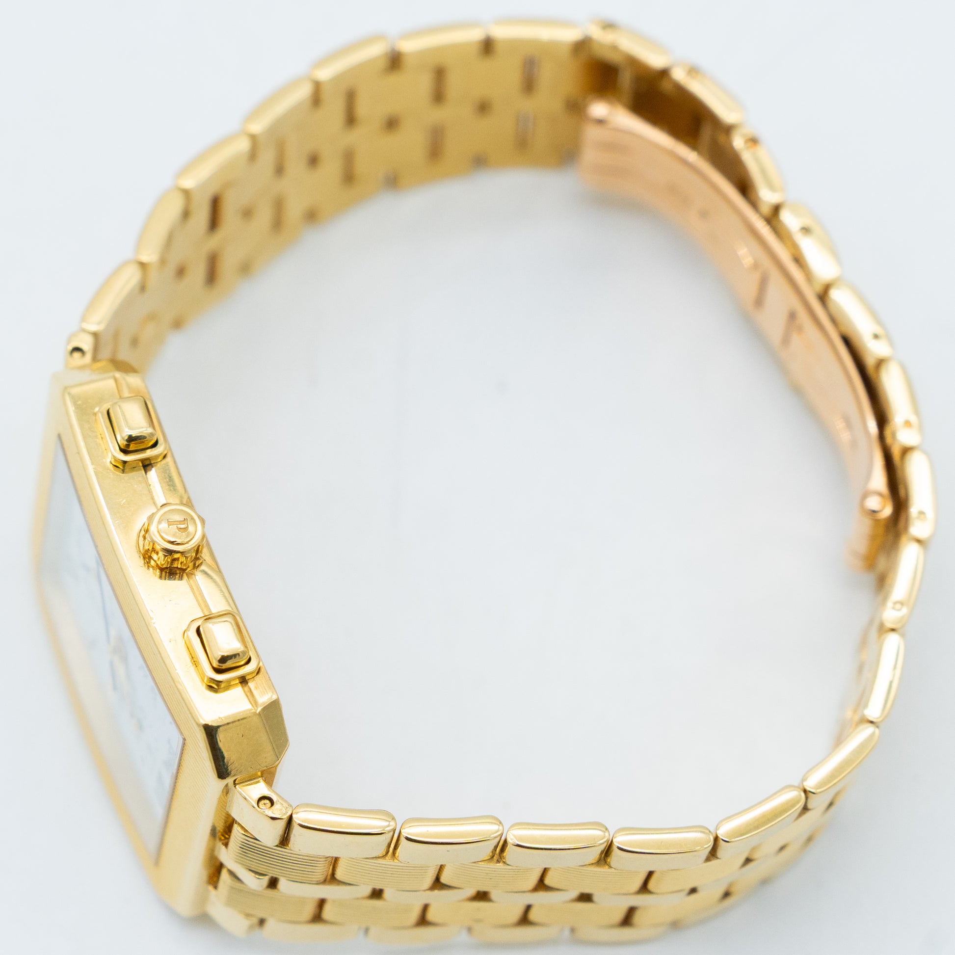 Piaget YG Protocol Chronograph 14254 Yellow Gold White Dial