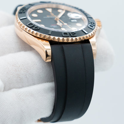 Rolex Yacht-Master 40mm 126655 Black 18K Rose Gold Oysterflex