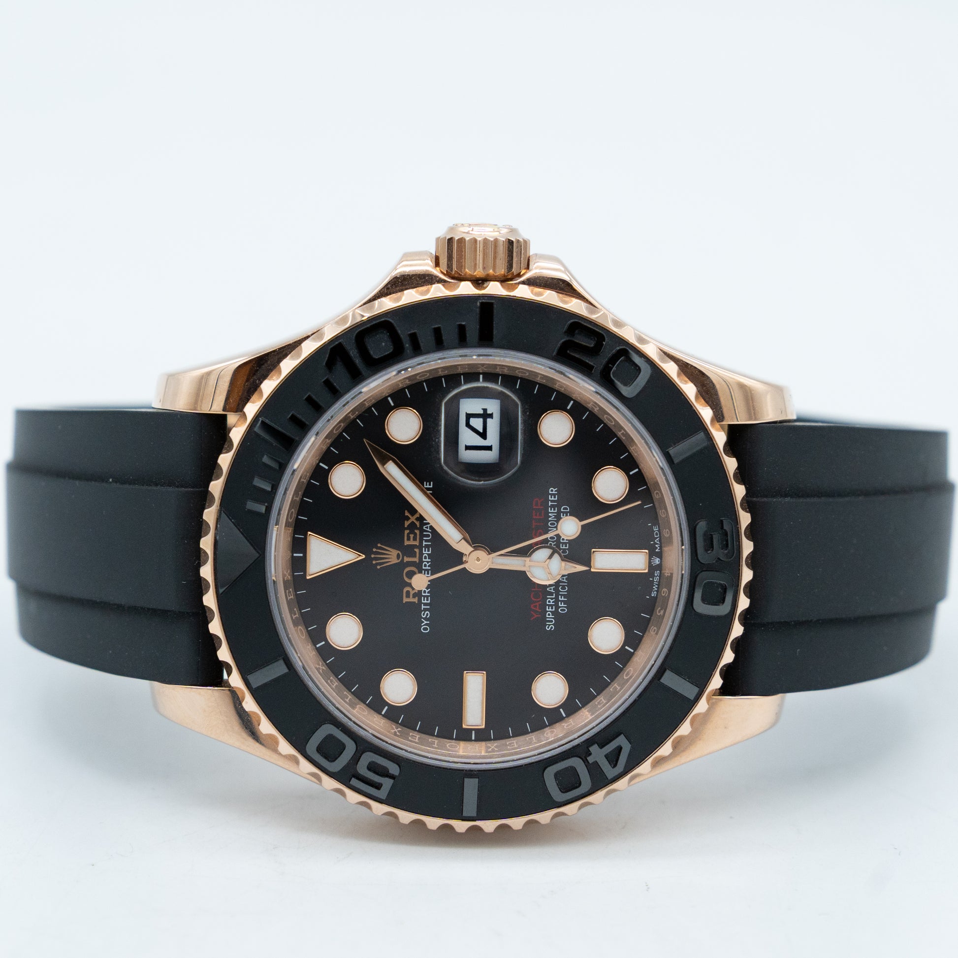 Rolex Yacht-Master 40mm 126655 Black 18K Rose Gold Oysterflex