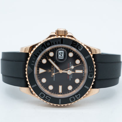Rolex Yacht-Master 40mm 126655 Black 18K Rose Gold Oysterflex