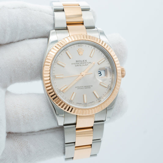 Rolex Datejust 41mm Sundust Dial 126331 Two Tone Rose Gold/Steel