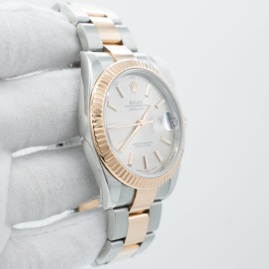 Rolex Datejust 41mm Sundust Dial 126331 Two Tone Rose Gold/Steel