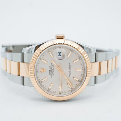 Rolex Datejust 41mm Sundust Dial 126331 Two Tone Rose Gold/Steel