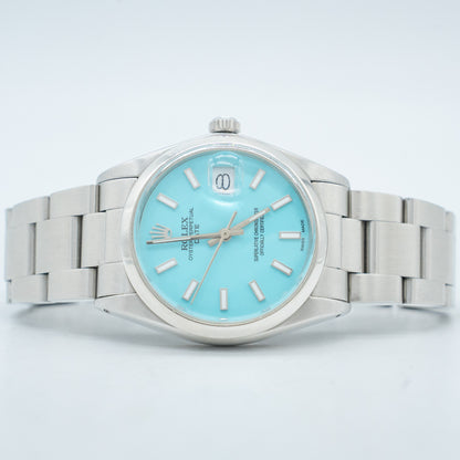 Rolex Oysterdate Precision 6694 with AFTERMARKET Turquoise Tiffany Dial 1971