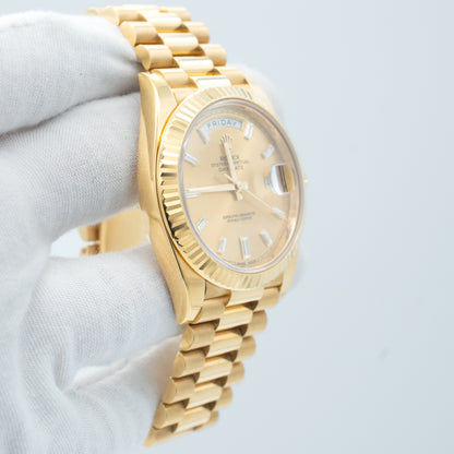Rolex Day-Date 40mm Factory Champagne Baguette Diamond 228238