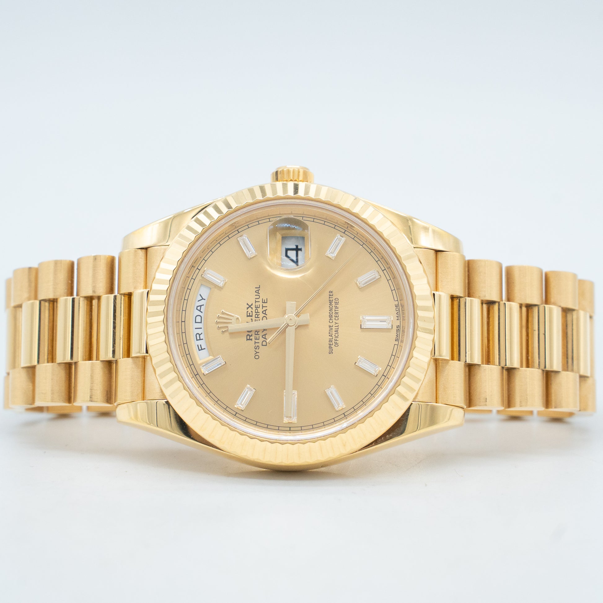 Rolex Day-Date 40mm Factory Champagne Baguette Diamond 228238