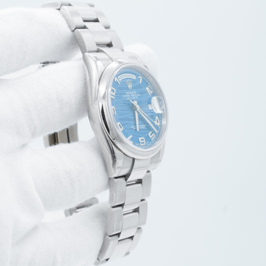 Rolex Day-Date 36 Blue Wave Dial 118209