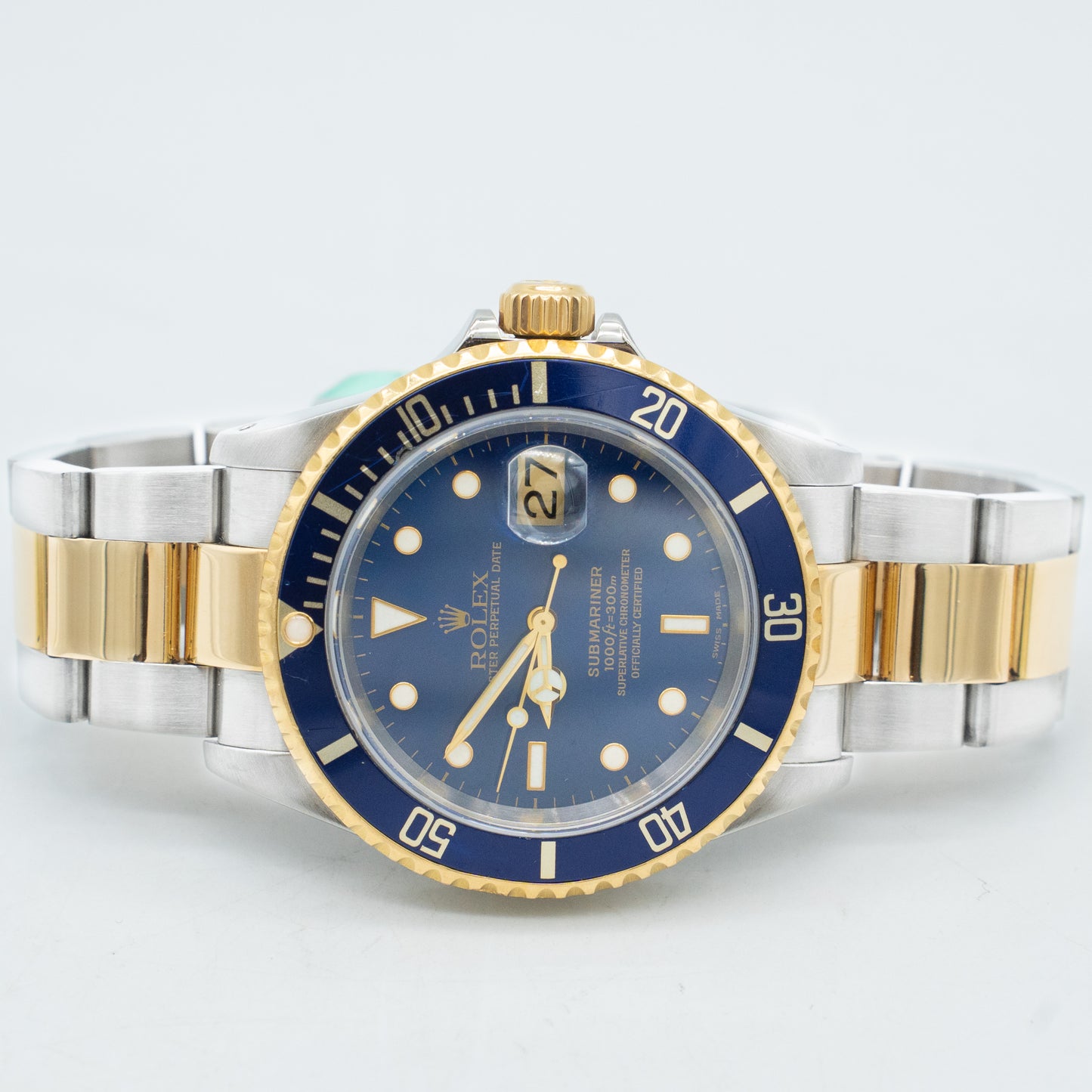 Rolex Submariner Date 16613 40mm Blue Two-Tone 18K Yellow Gold Stainless