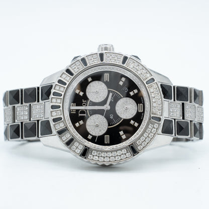 Christian Dior Christal Diamond Ceramic Steel Unisex Quartz Watch CD11431D