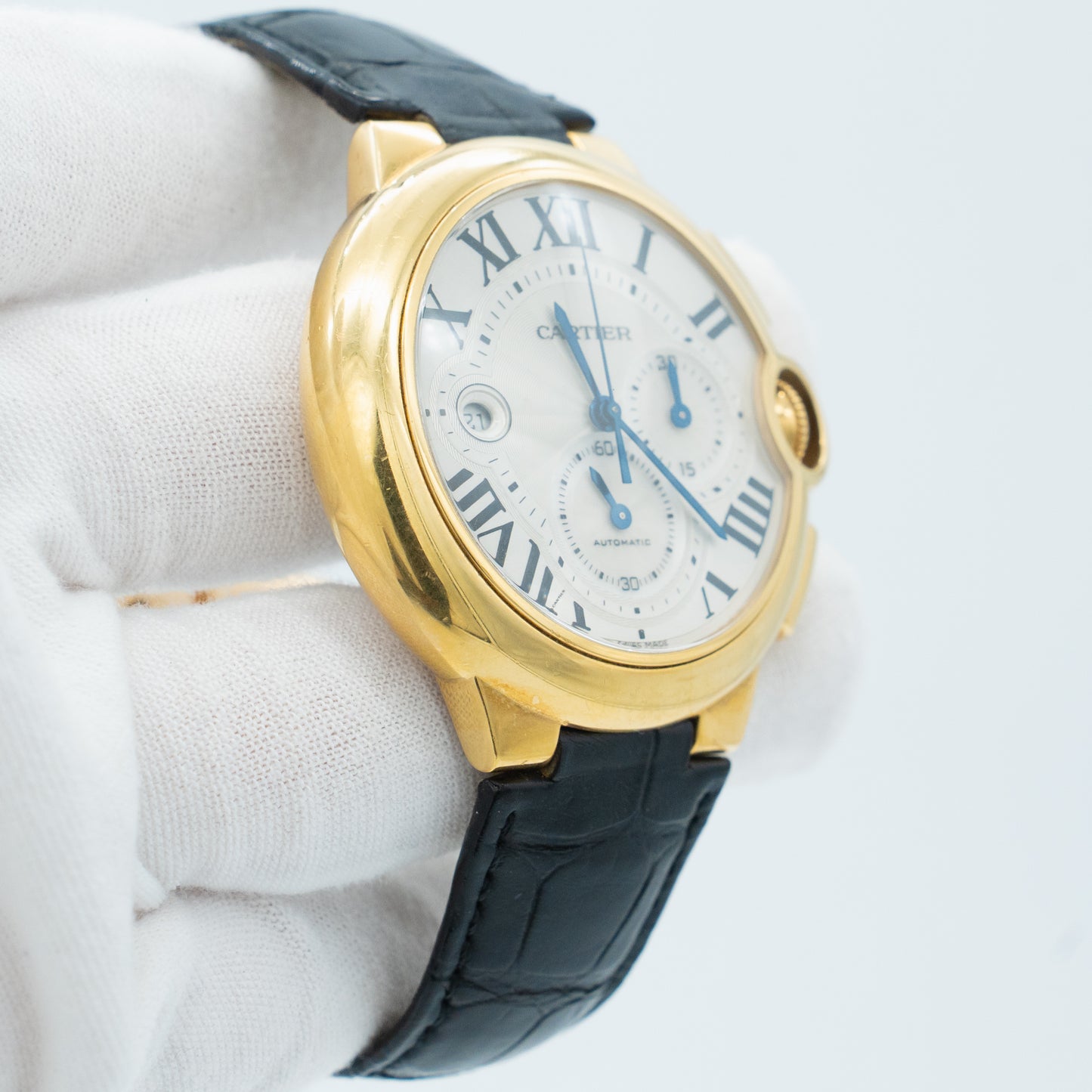 Cartier Ballon Bleu W6920007 44mm 18K Yellow Gold Silver Dial