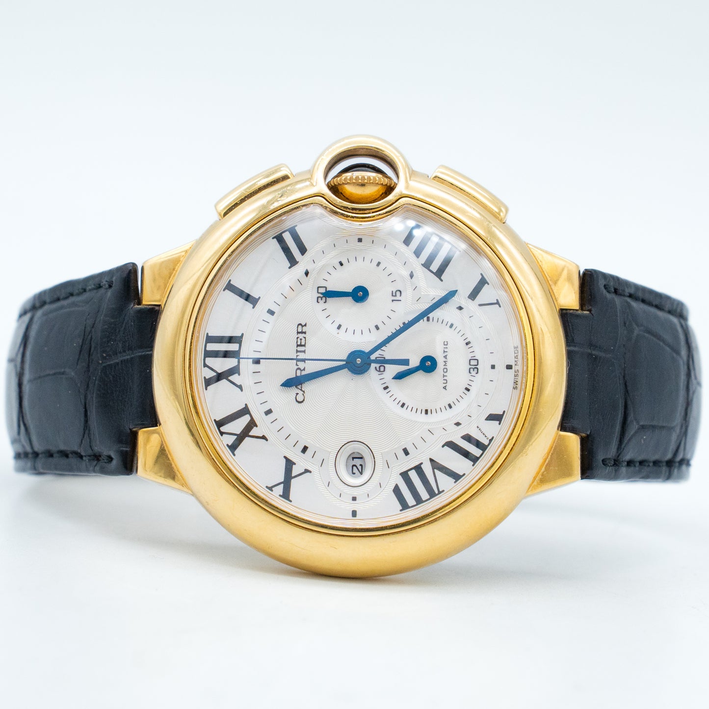 Cartier Ballon Bleu W6920007 44mm 18K Yellow Gold Silver Dial