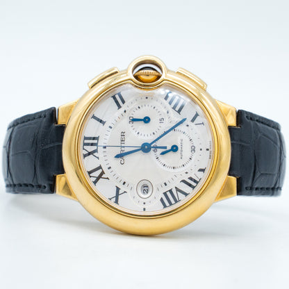 Cartier Ballon Bleu W6920007 44mm 18K Yellow Gold Silver Dial