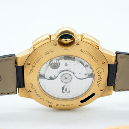 Cartier Ballon Bleu W6920007 44mm 18K Yellow Gold Silver Dial