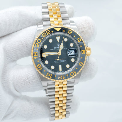 Rolex GMT-Master II Bumblebee 126713GRNR Jubilee Black Dial 40mm