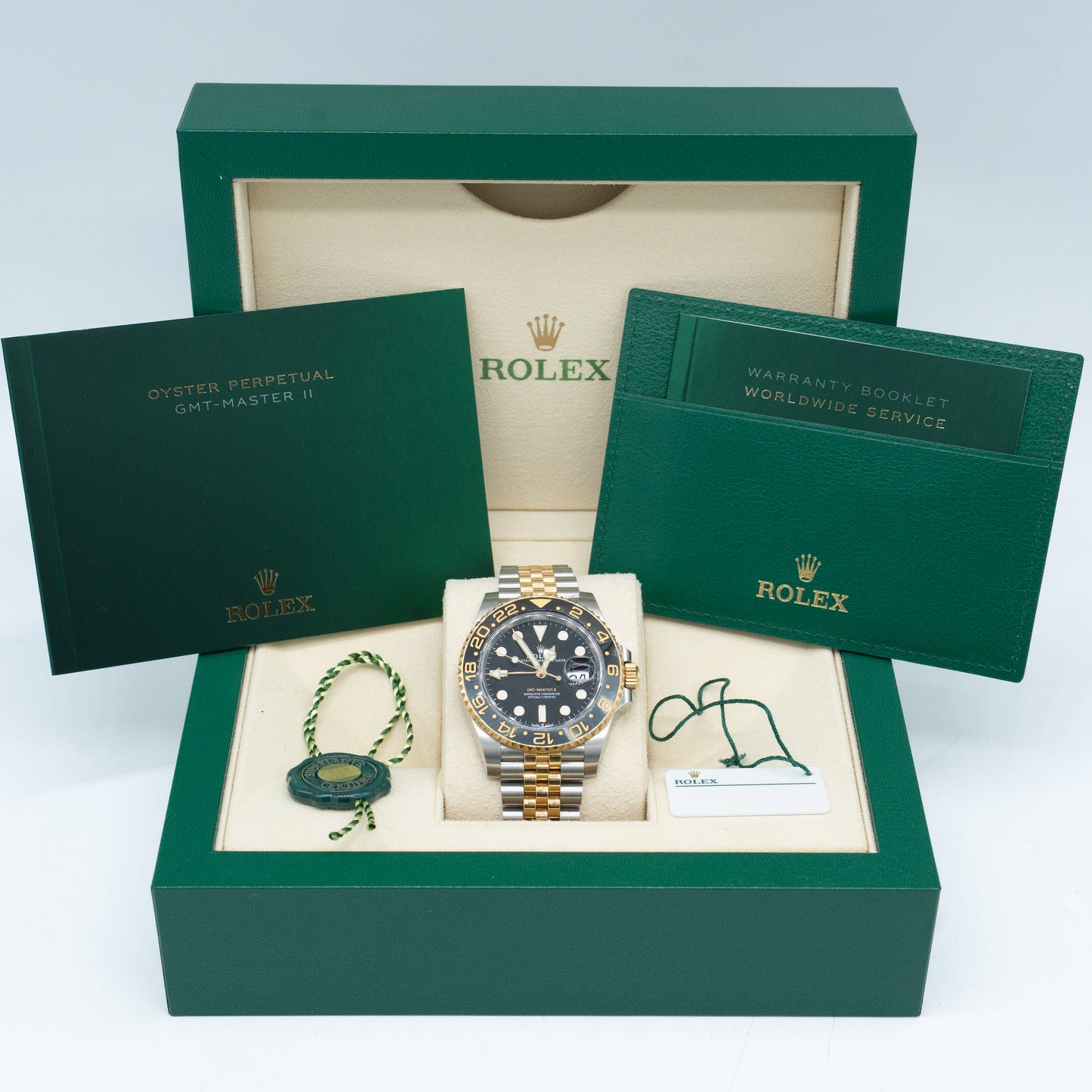 Rolex GMT-Master II Bumblebee 126713GRNR Jubilee Black Dial 40mm