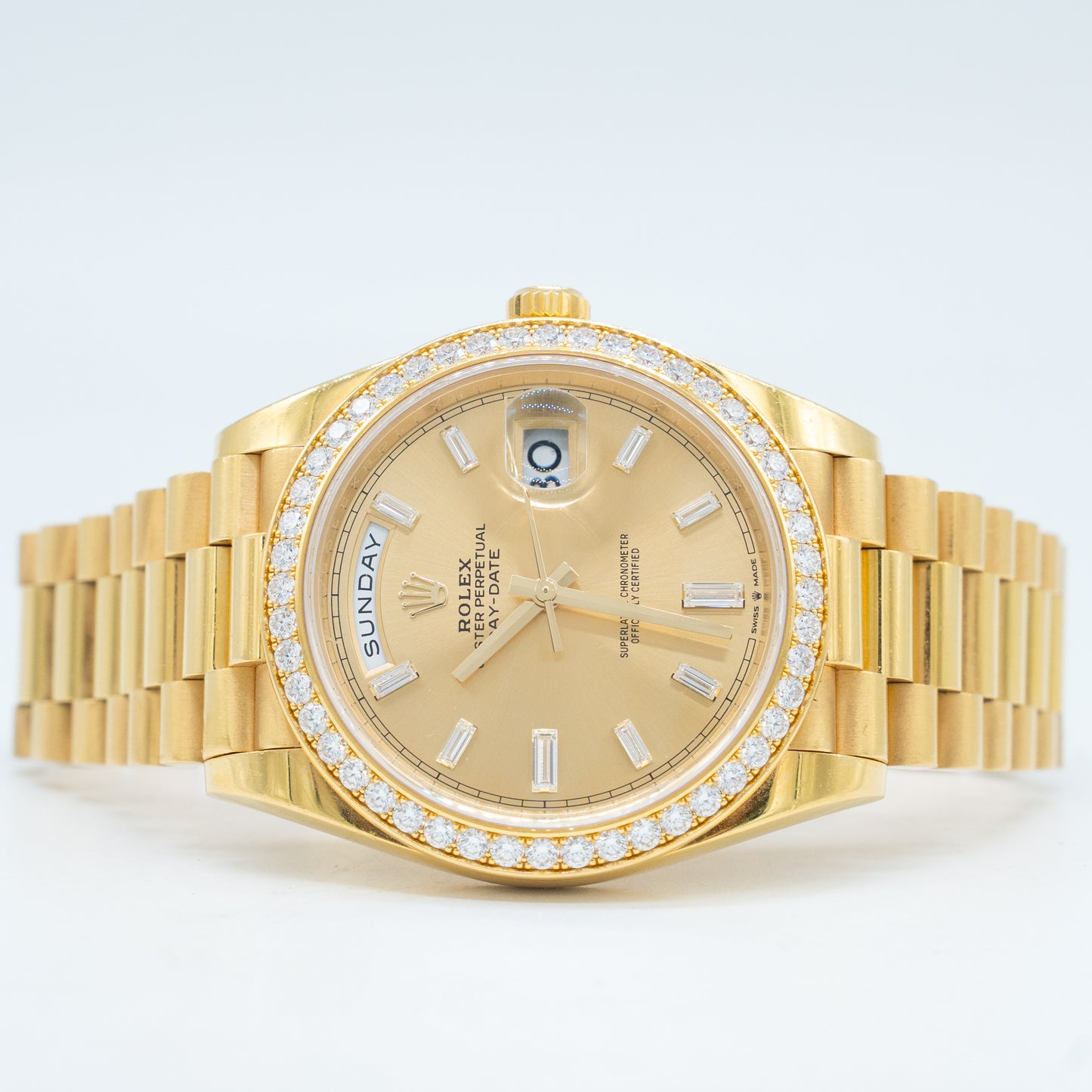 Rolex Day-Date 40mm President 228348 Factory Diamonds
