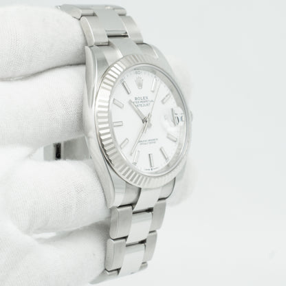 Rolex Datejust White Dial 126334 Fluted Bezel Oyster Bracelet 41MM