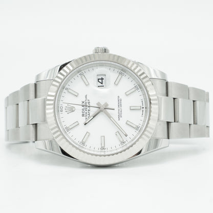 Rolex Datejust White Dial 126334 Fluted Bezel Oyster Bracelet 41MM
