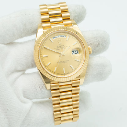 Rolex Day-Date 228238 President Champagne Solid 18k Yellow Gold