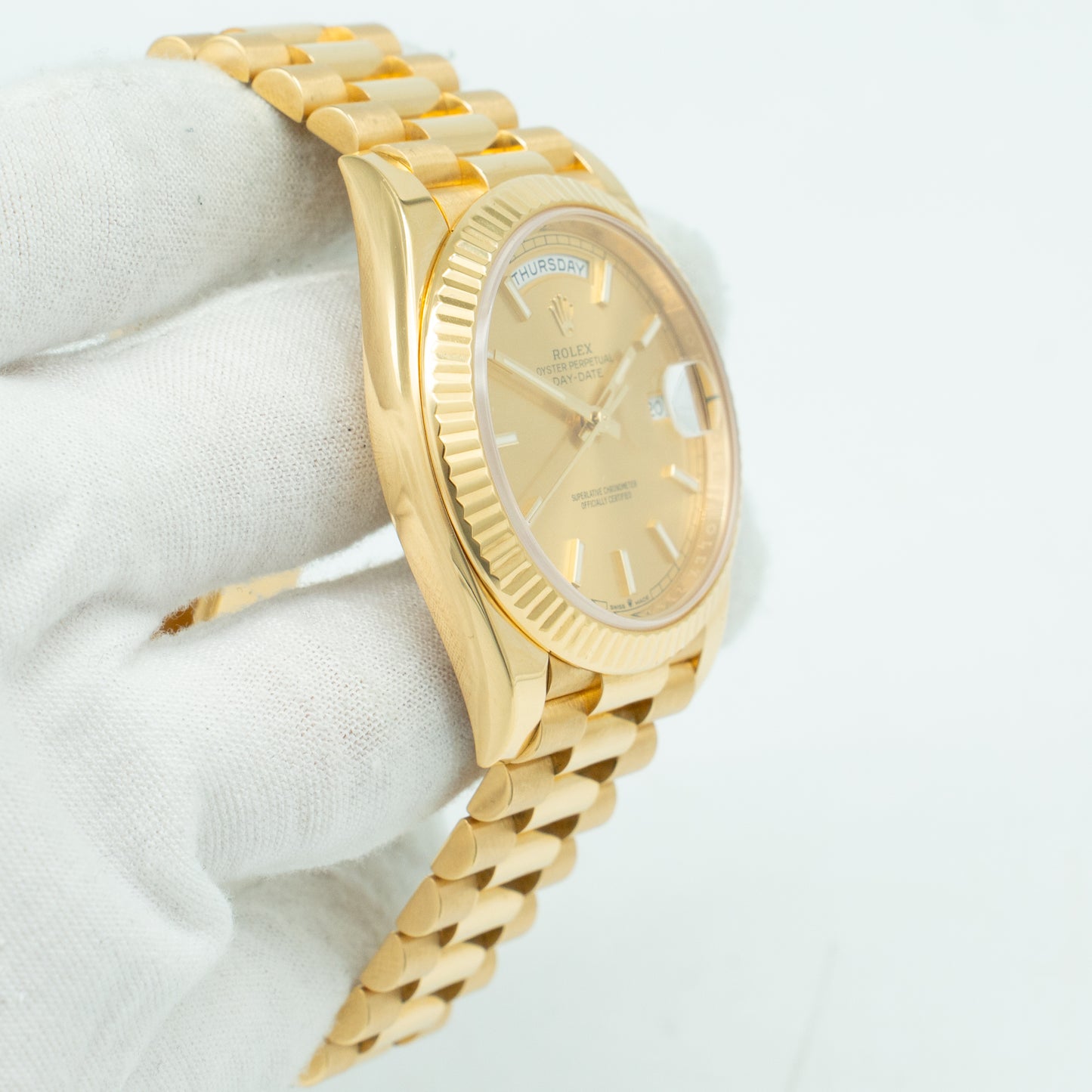 Rolex Day-Date 228238 President Champagne Solid 18k Yellow Gold