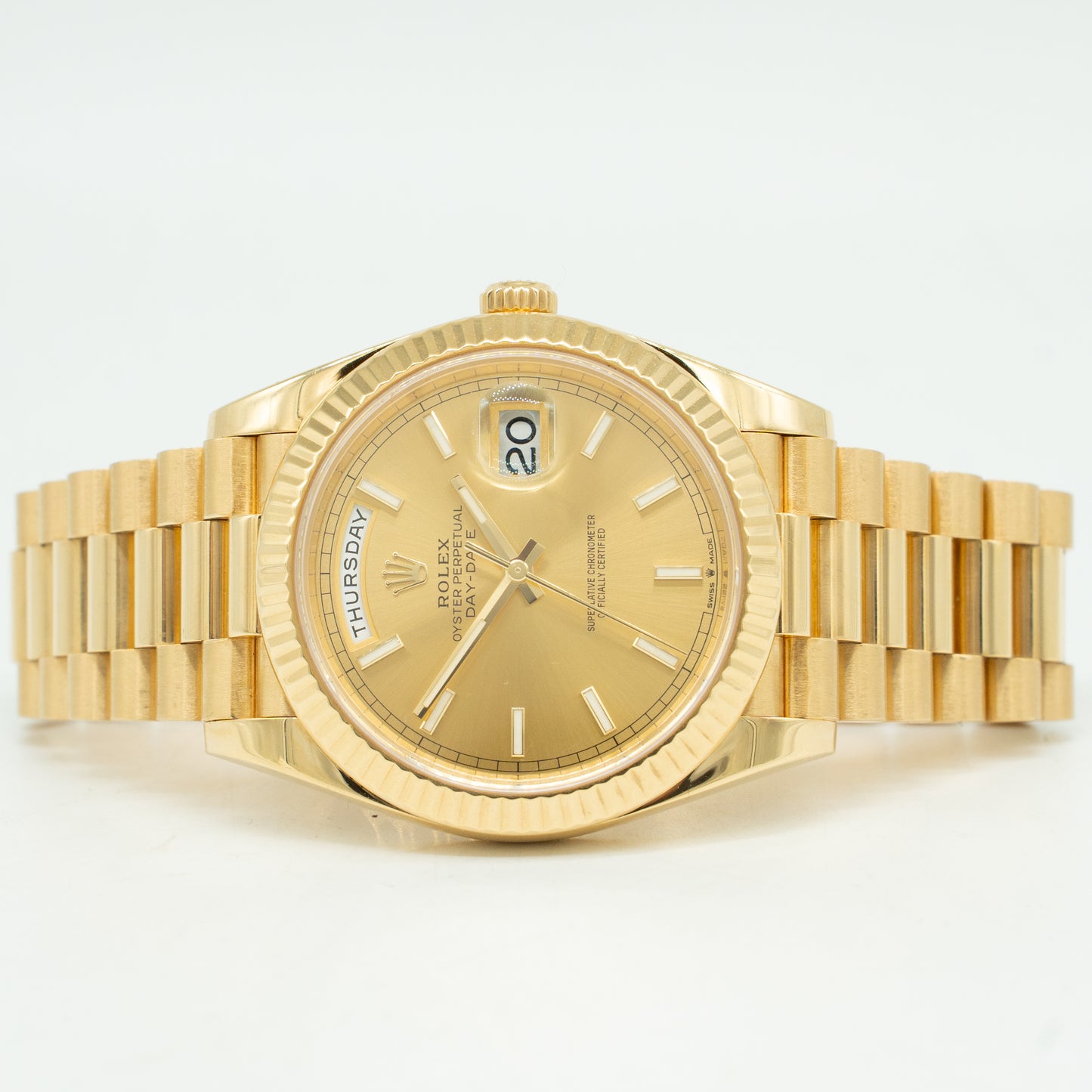 Rolex Day-Date 228238 President Champagne Solid 18k Yellow Gold