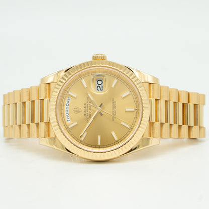 Rolex Day-Date 228238 President Champagne Solid 18k Yellow Gold