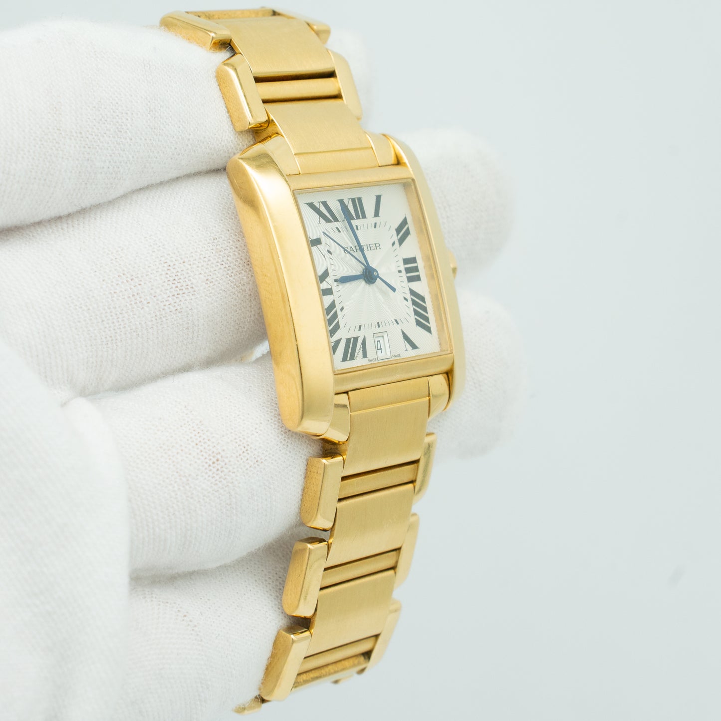 Cartier Tank Francaise 1840 Yellow Gold Ladies Watch White Dial