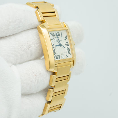 Cartier Tank Francaise 1840 Yellow Gold Ladies Watch White Dial