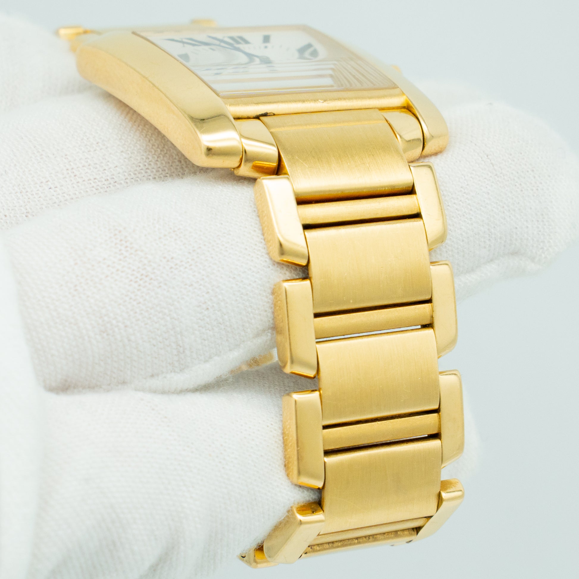 Cartier Tank Francaise 1840 Yellow Gold Ladies Watch White Dial